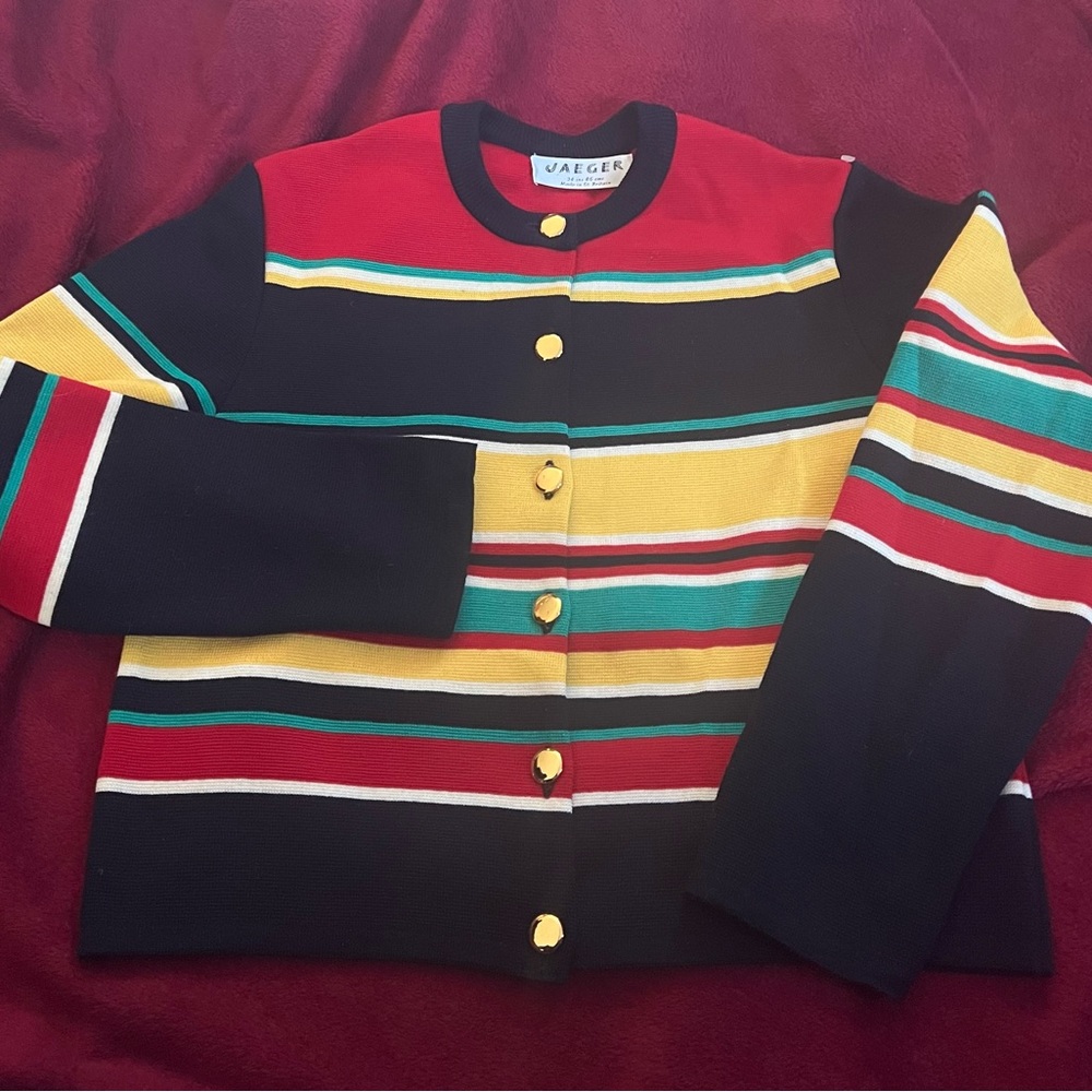 Jaeger 100% Wool Cardigan Sweater